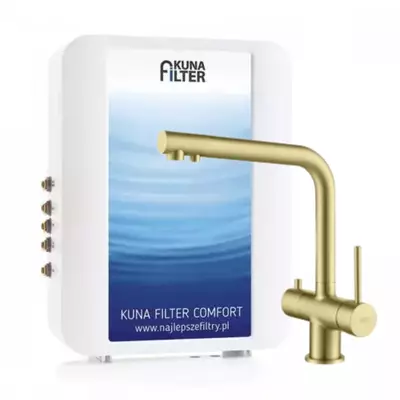 [Zestaw] Kuna Filter Comfort filtr do wody + bateria Apala stal (1)
