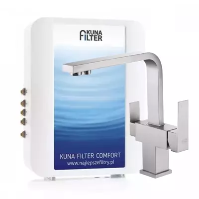 [Zestaw] Kuna Filter Comfort filtr do wody + bateria Sora złoto (1)